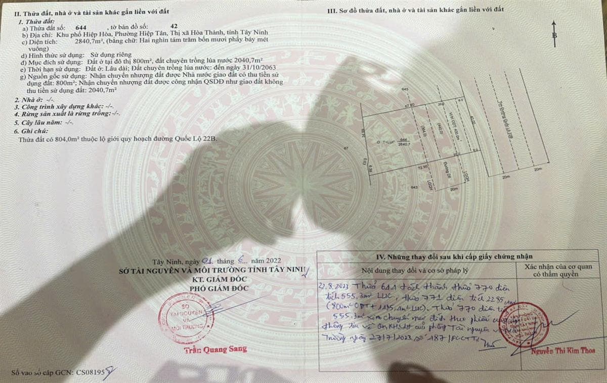 Bán đất Đường 30-4, phường Hiệp Tân Thị xã Hòa Thành tỉnh Tây Ninh 2