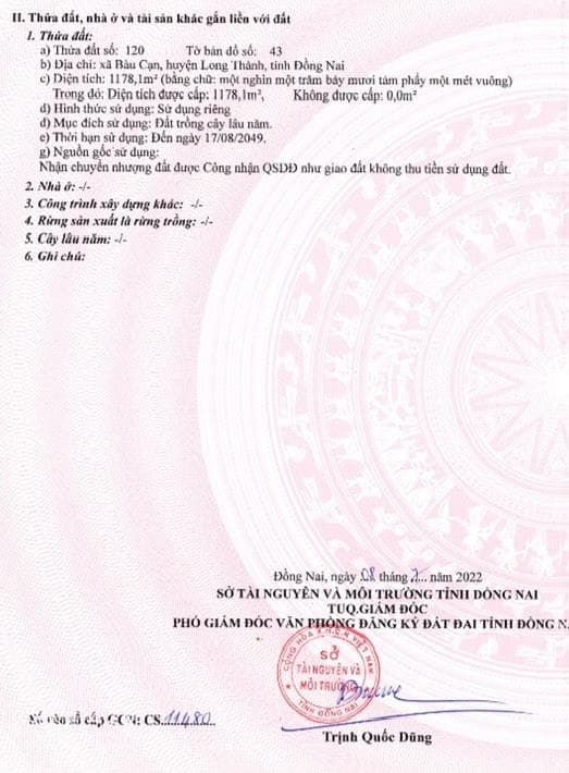 Bán đất xã Bàu Cạn Huyện Long Thành tỉnh Đồng Nai