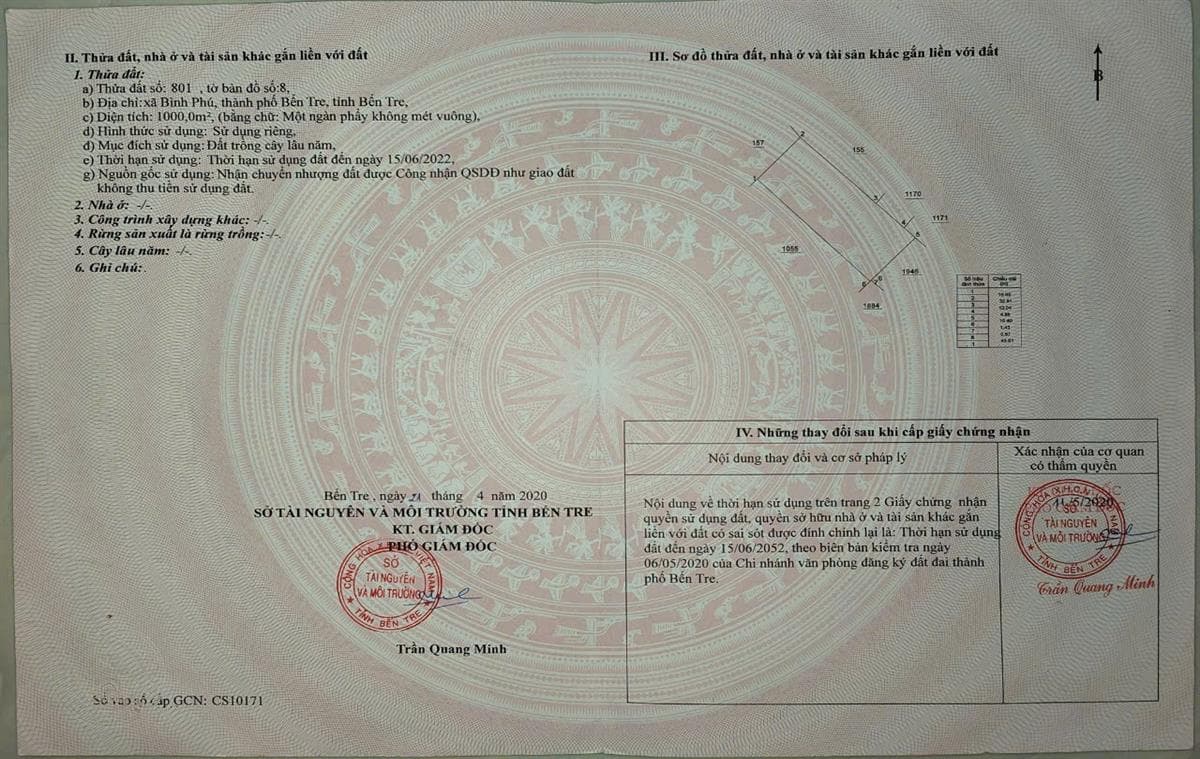 Bán đất xã Bình Phú Thành phố Bến Tre tỉnh Bến Tre