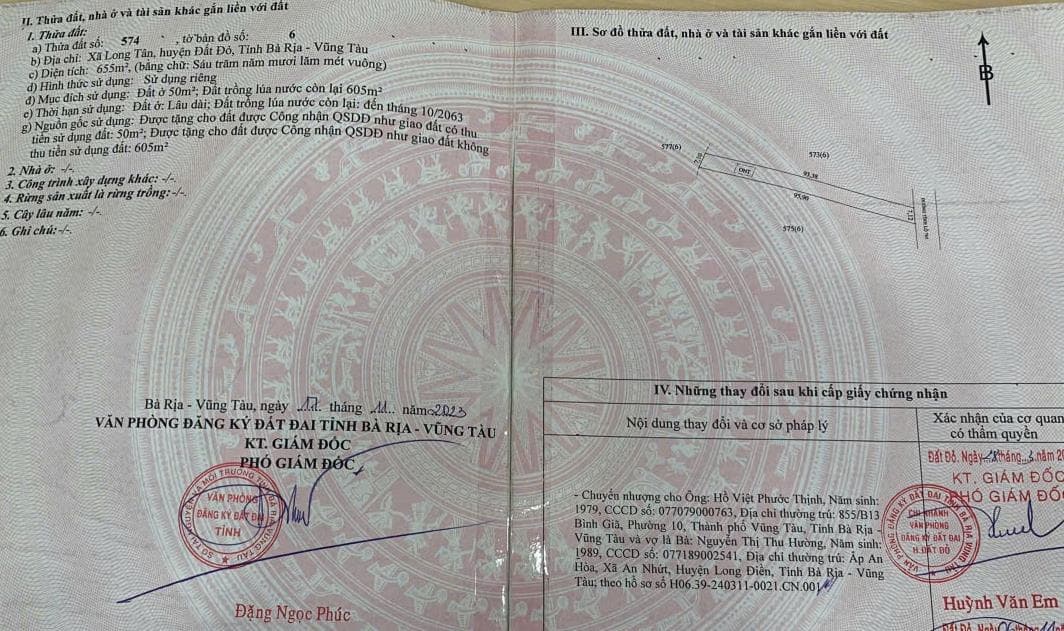 Bán đất xã Long Tân Huyện Đất Đỏ tỉnh Bà Rịa Vũng Tàu 4