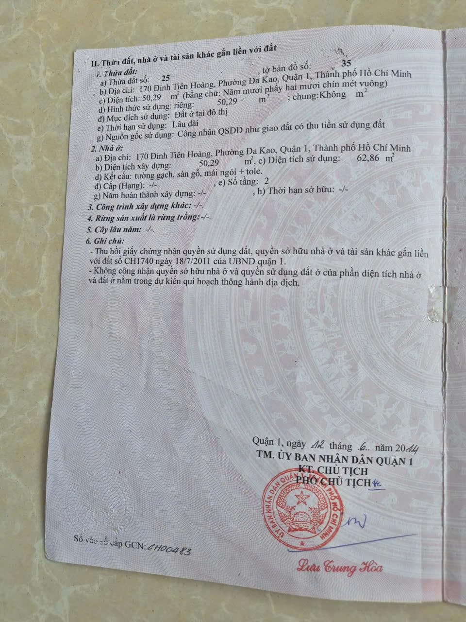 Bán nhà đường Đinh Tiên Hoàng Quận 1 2