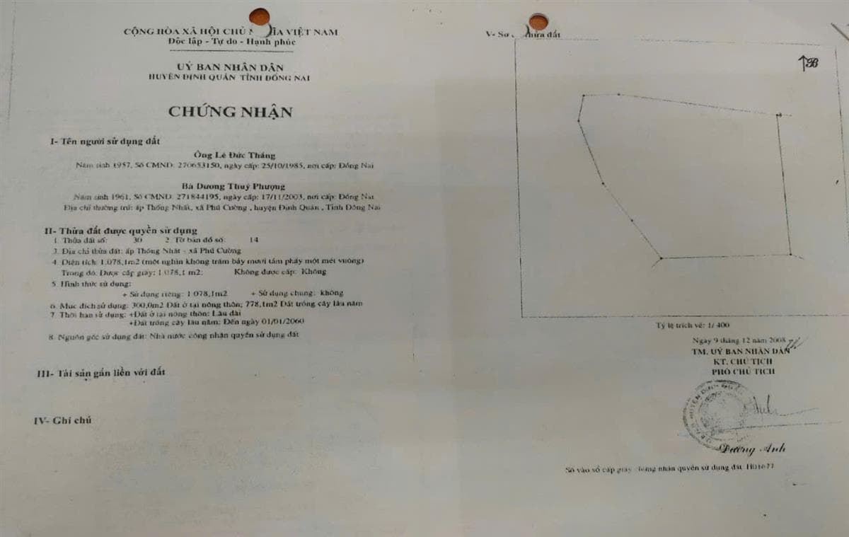 Bán nhà xã Phú Cường Huyện Định Quán tỉnh Đồng Nai 4